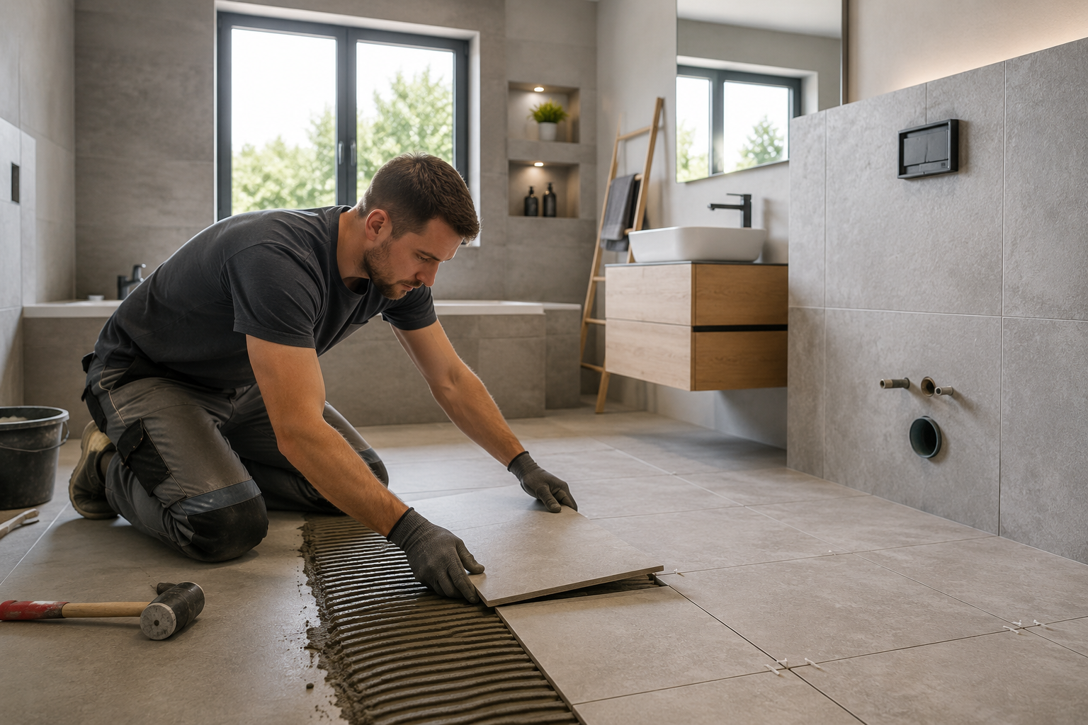 Badezimmer Renovierung und Fliesenarbeiten
